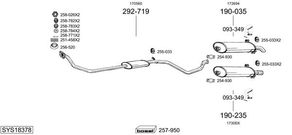 Sistema de gases de escape Peugeot 306 Hatchback