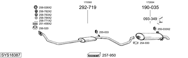 Sistema de gases de escape Peugeot 306 Hatchback Van