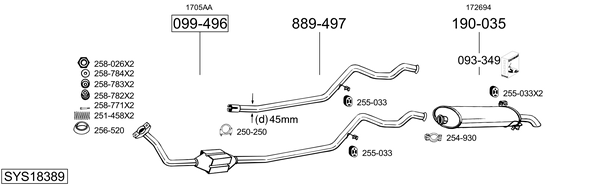 Sistema de gases de escape Peugeot 306 Hatchback Van