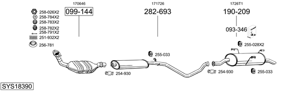 Sistema de gases de escape Peugeot 306