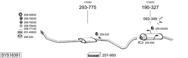 Sistema de gases de escape Peugeot 306
