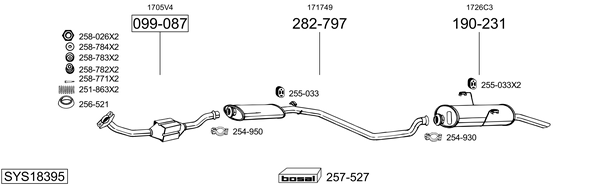 Sistema de gases de escape Peugeot 306