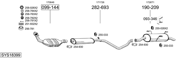 Sistema de gases de escape Peugeot 306 Break