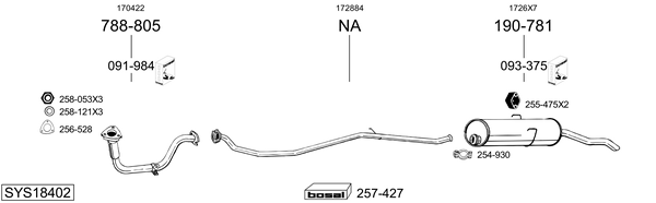 Sistema de gases de escape Peugeot 309 Hatchback Van
