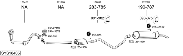 Sistema de gases de escape Peugeot 405 I Break