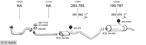 Sistema de gases de escape Peugeot 405 II Break
