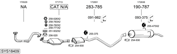 Sistema de gases de escape Peugeot 405 II Break