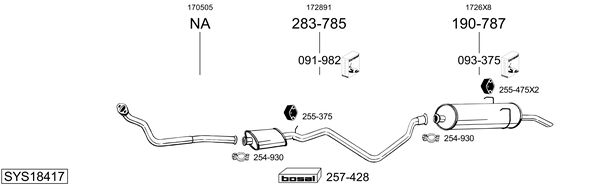 Sistema de gases de escape Peugeot 405 I Break