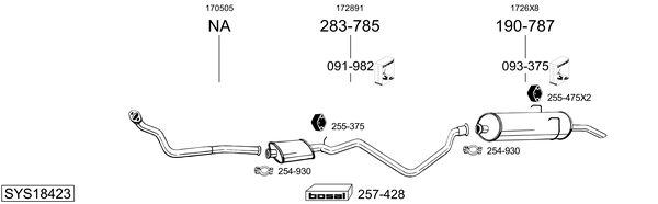 Sistema de gases de escape Peugeot 405 II Break