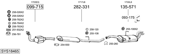 Sistema de gases de escape Peugeot 806