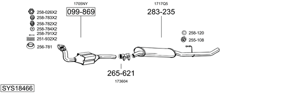 Sistema de gases de escape Peugeot 806