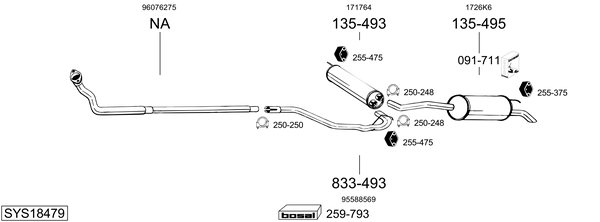 Sistema de gases de escape Citroën BX