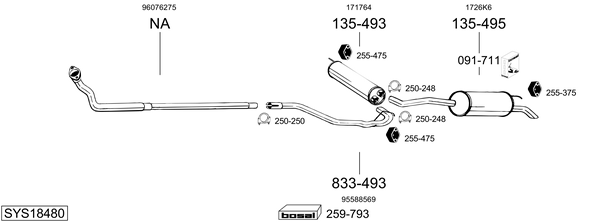 Sistema de gases de escape Citroën BX