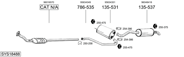 Sistema de gases de escape BOSAL SYS18488