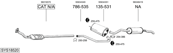Sistema de gases de escape BOSAL SYS18520