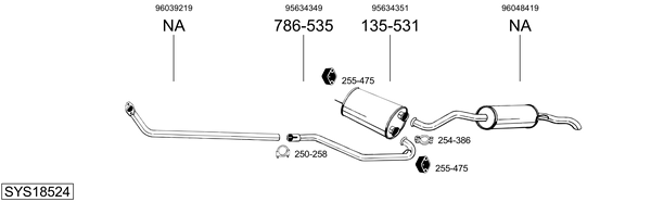 Sistema de gases de escape BOSAL SYS18524