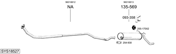 Sistema de gases de escape BOSAL SYS18527
