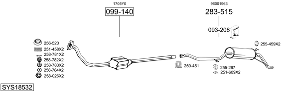 Sistema de gases de escape Citroën C15 Box Body/MPV