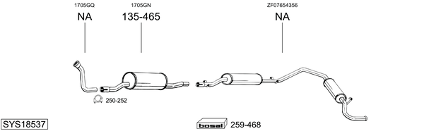 Sistema de gases de escape Citroën C25 Van