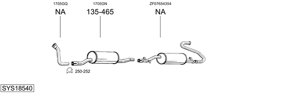 Sistema de gases de escape BOSAL SYS18540