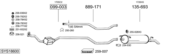 Sistema de gases de escape Citroën XANTIA Break