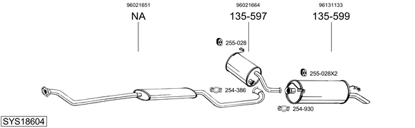 Sistema de gases de escape BOSAL SYS18604