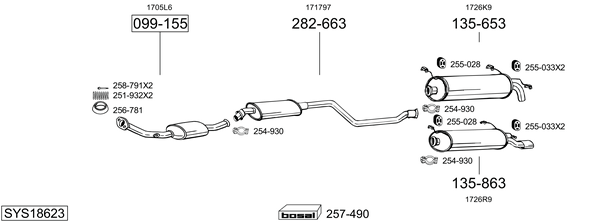 Sistema de gases de escape Citroën ZX