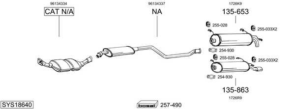 Sistema de gases de escape Citroën ZX