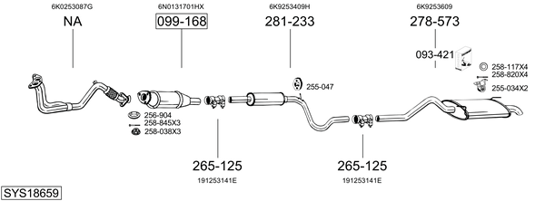 Sistema de gases de escape Vw CADDY II MPV