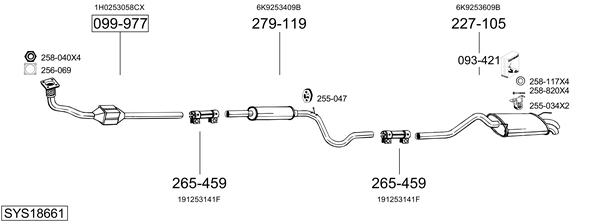 Sistema de gases de escape Vw CADDY II MPV