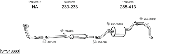 Sistema de gases de escape Vw CADDY I