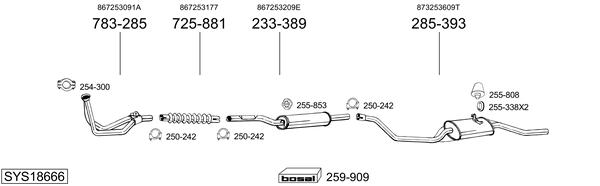 Sistema de gases de escape Vw DERBY