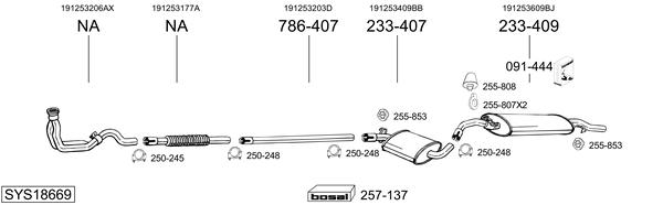 Sistema de gases de escape Vw GOLF II