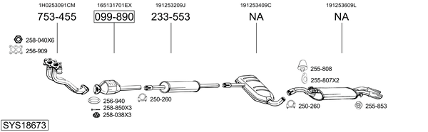 Sistema de gases de escape Vw GOLF II