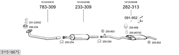 Sistema de gases de escape BOSAL SYS18675