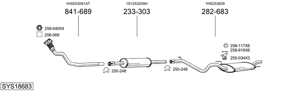 Sistema de gases de escape BOSAL SYS18683