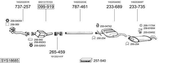 Sistema de gases de escape BOSAL SYS18685