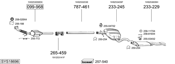 Sistema de gases de escape Vw GOLF Van III Variant