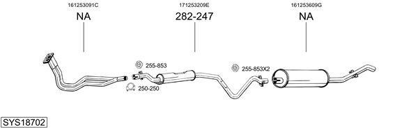 Sistema de gases de escape Vw JETTA I