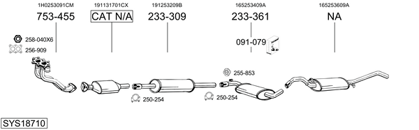 Sistema de gases de escape Vw JETTA II