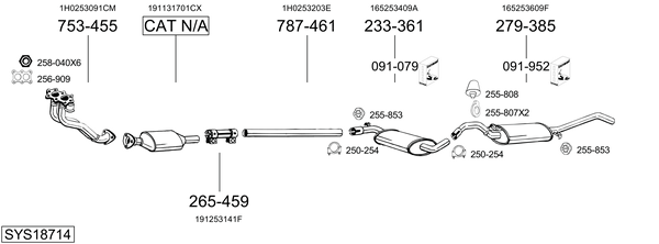 Sistema de gases de escape Vw JETTA II