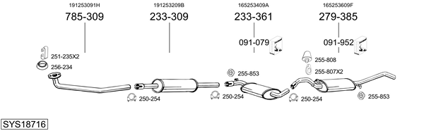 Sistema de gases de escape Vw JETTA II