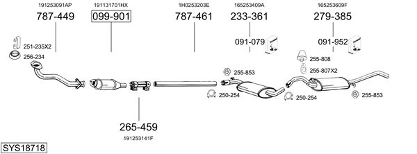 Sistema de gases de escape Vw JETTA II