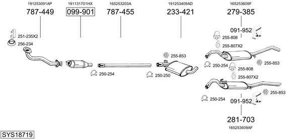 Sistema de gases de escape Vw JETTA II