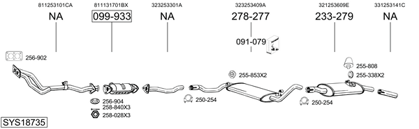 Sistema de gases de escape Vw PASSAT B2 Variant