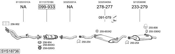 Sistema de gases de escape Vw PASSAT B2
