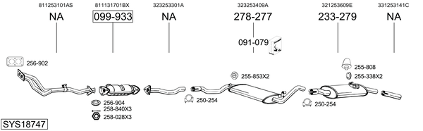 Sistema de gases de escape Vw PASSAT B2 Variant