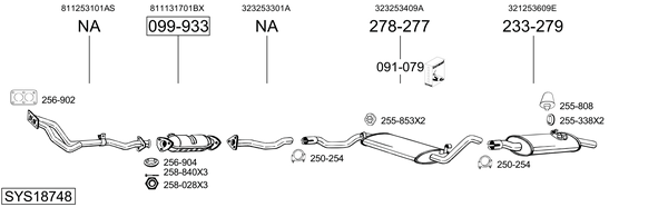 Sistema de gases de escape Vw PASSAT B2