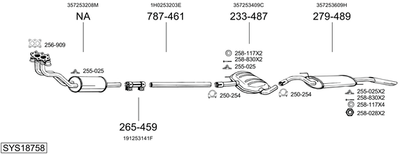 Sistema de gases de escape Vw PASSAT B3/B4