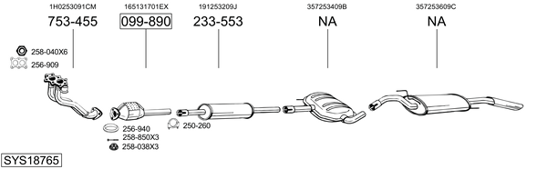 Sistema de gases de escape BOSAL SYS18765